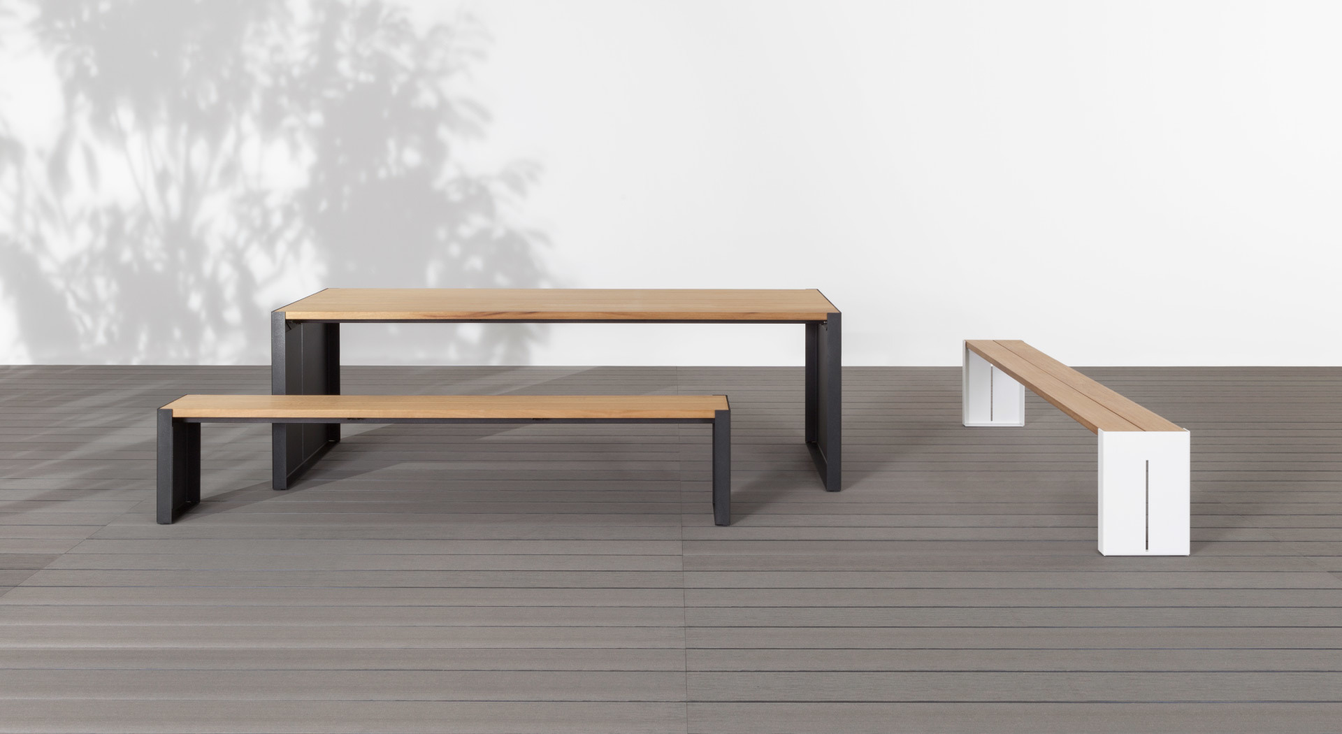 Panco Design Outdoor Table And Bench With Top In Wood Iroko Lapalma