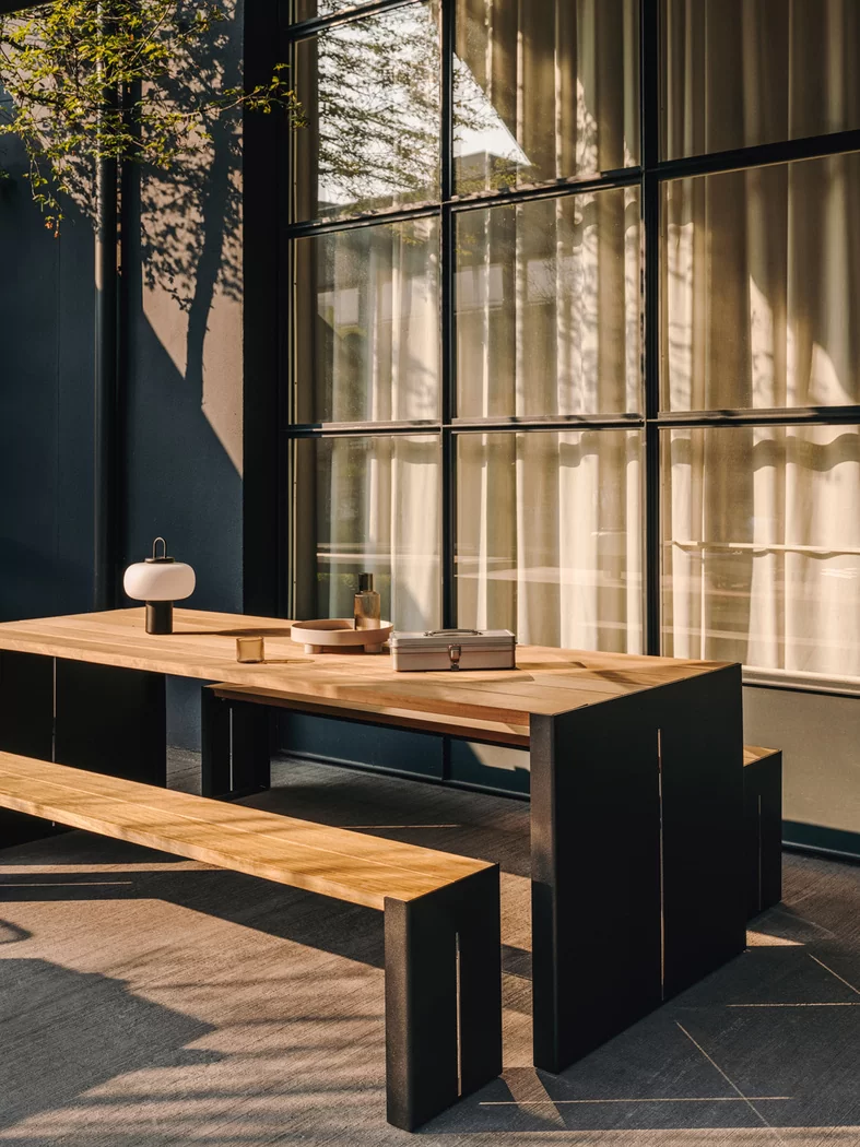 PANCO EP191 outdoor table with top in wood iroko Lapalma