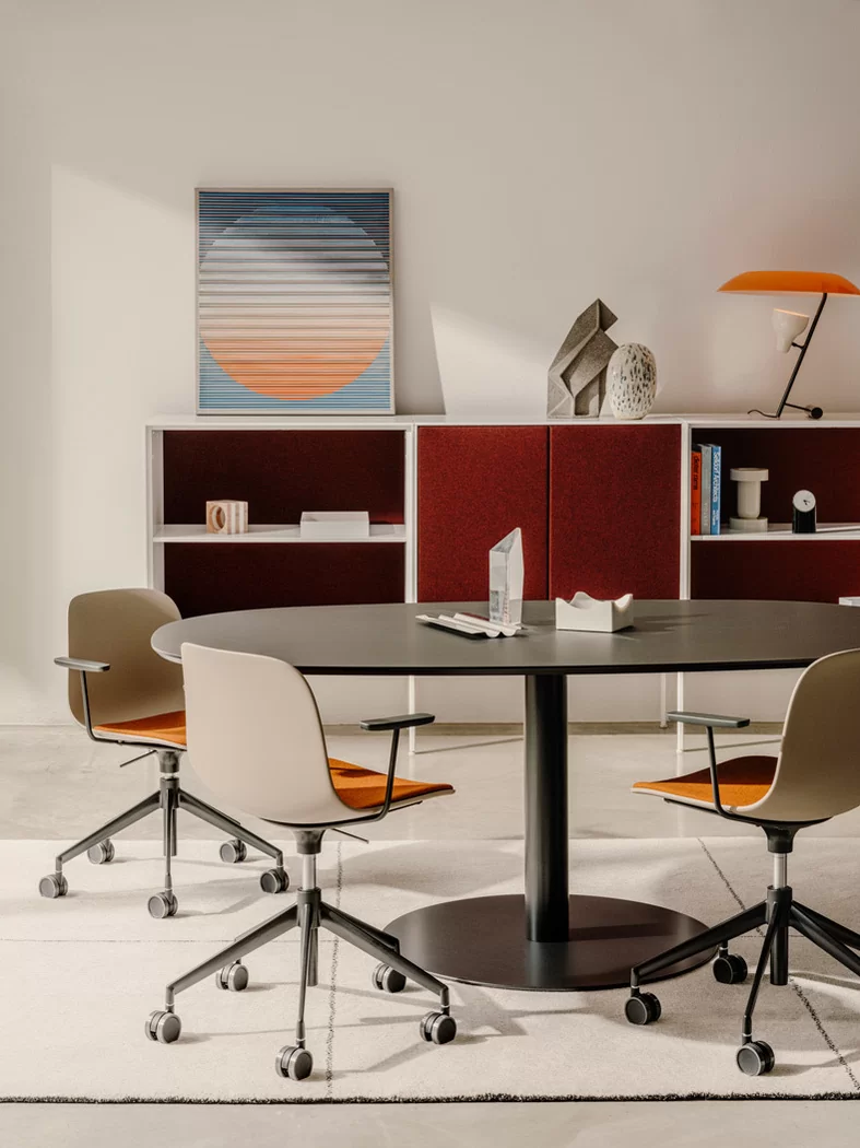 ROND 90 height adjustable Modern table height adjustable 90