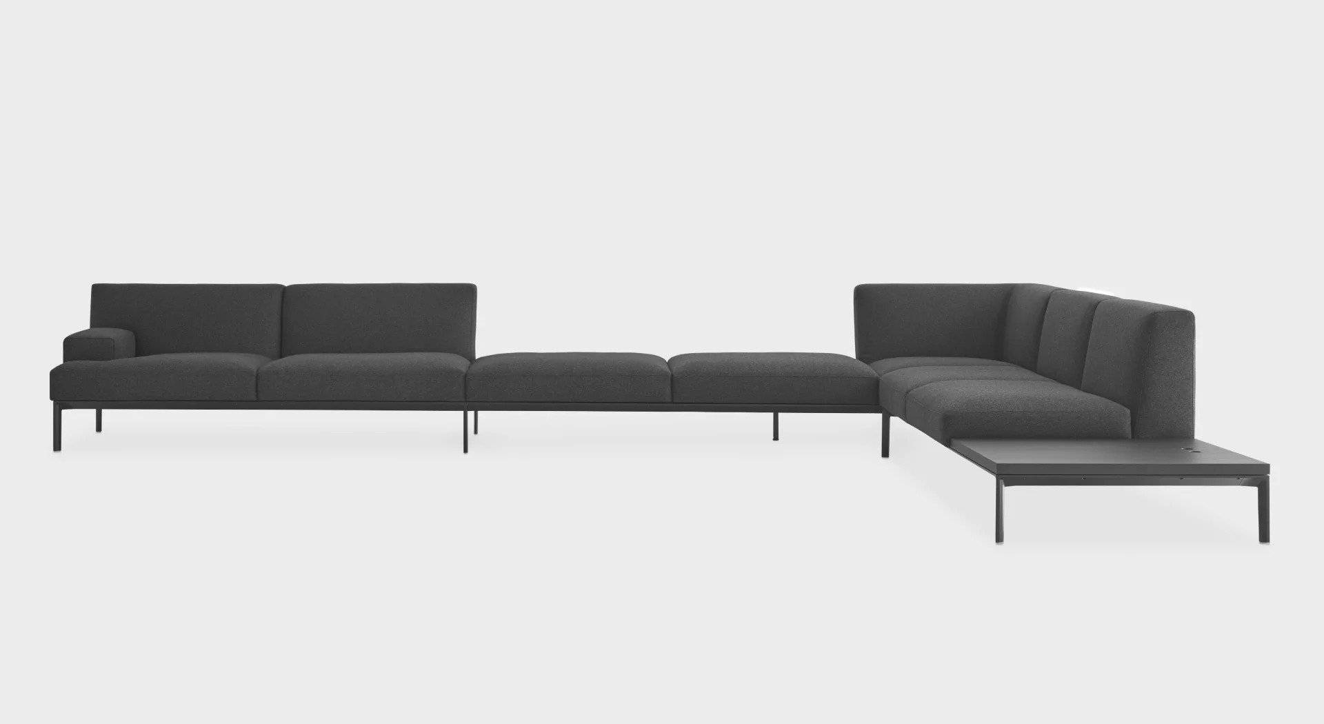 ADD SOFT L_shape big open  Corner sofa: modular system with small table -  Lapalma